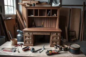 Desk In Hutch